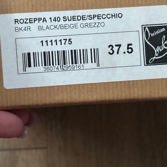 Christian Louboutin Rozeppa suede open toe heels red bottom size 37.5 - Picture 9 of 12